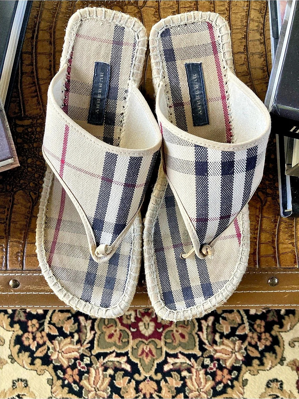 Burberry Nova Check Espadrille Wedge